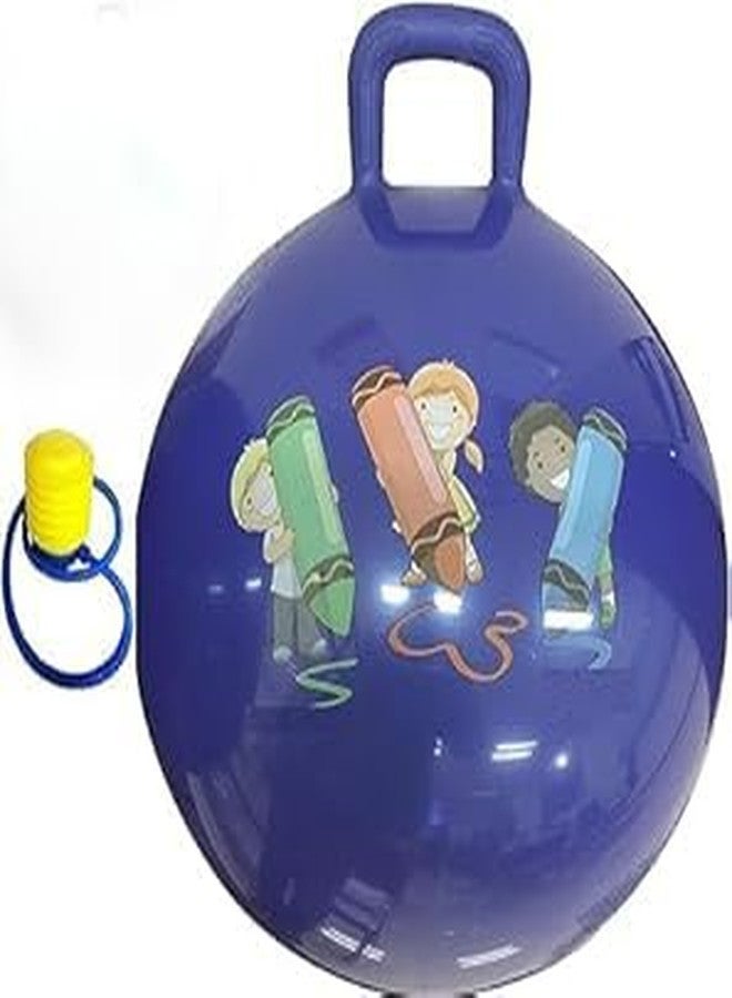 PRISO Inflatable Sit and Rubber Hop Ball Kids with Manual Air Pump, Space Hopping Jump Bounce Handle Kids Ages 3-6 Year, Hopping Ball for Child Fitness Accessories - Multicolor. - Image 1